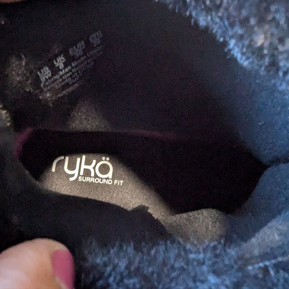 Ryka Suzy Winter Bootie Boots Black Camo Print Fabric Suede Slip on Size 9W - Picture 7 of 10